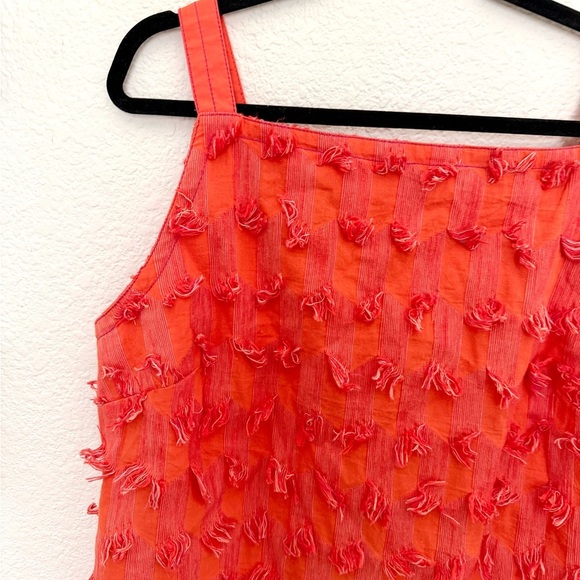 Anthropologie Textured Shift Dress Boho Open Back Cover Up Beach Embroidered - Picture 5 of 9